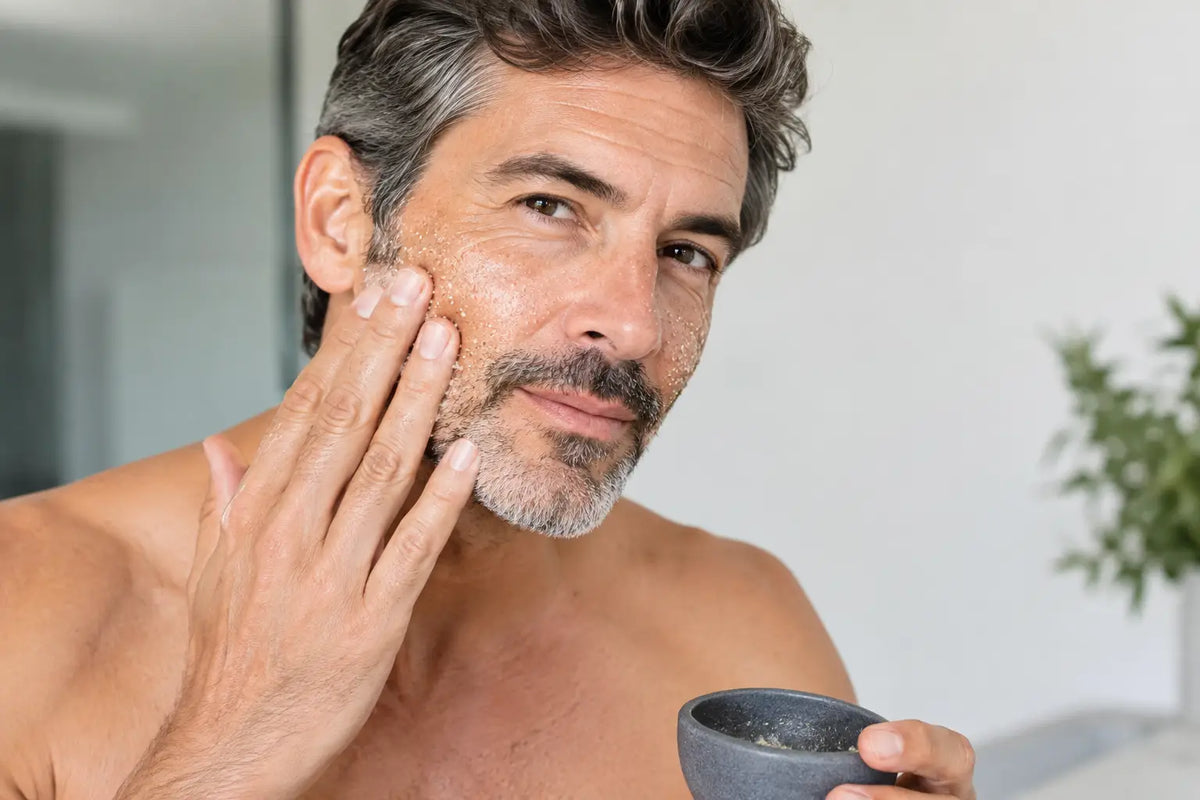 Cómo exfoliar el rostro de un hombre maduro