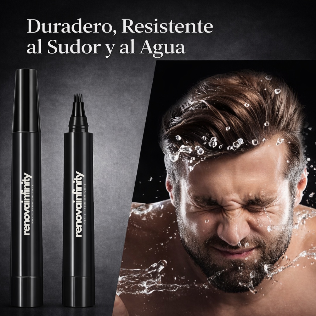 LÁPIZ RELLENADOR PARA BARBA + CEPILLO PROFESIONAL - COLOR NEGRO