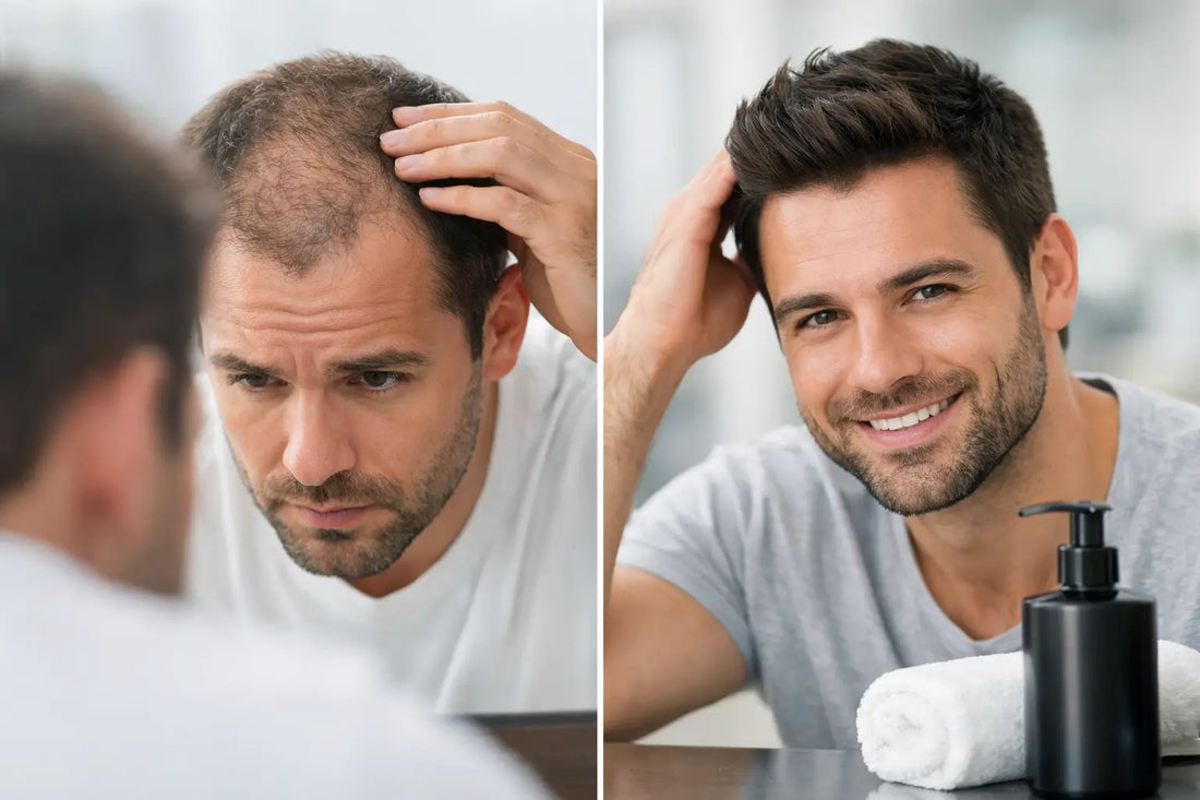 Resultado anticaída hombre con shampoo tratamiento