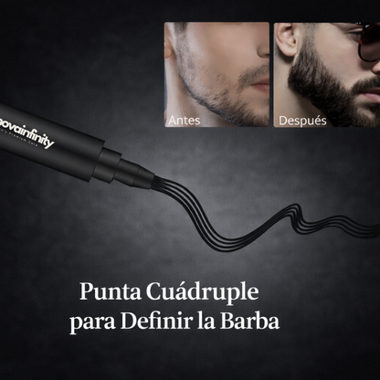 LÁPIZ RELLENADOR PARA BARBA + CEPILLO PROFESIONAL - COLOR NEGRO