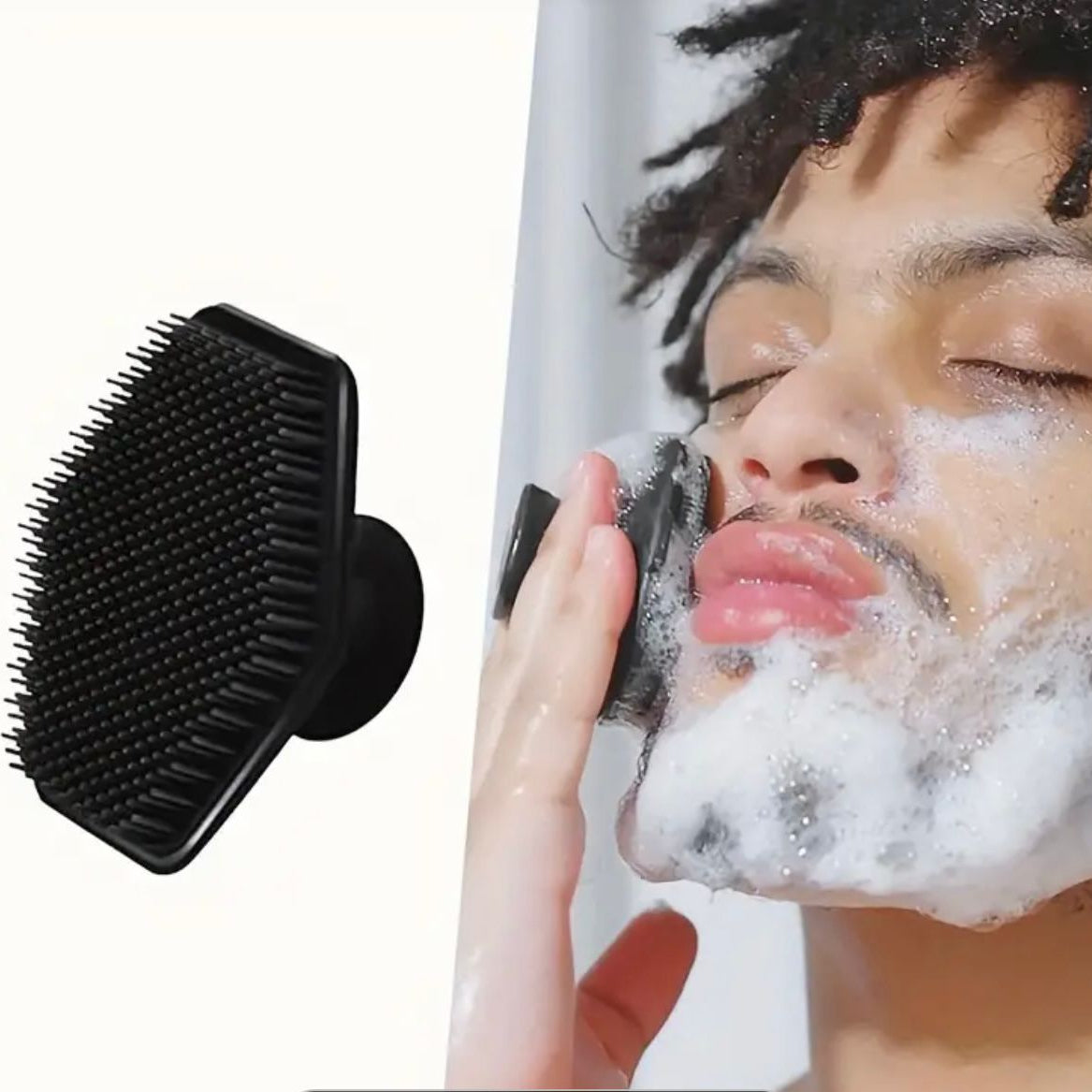 EXFOLIANTE DE BARBA DE SILICONA SUAVE E HIGIÉNICO