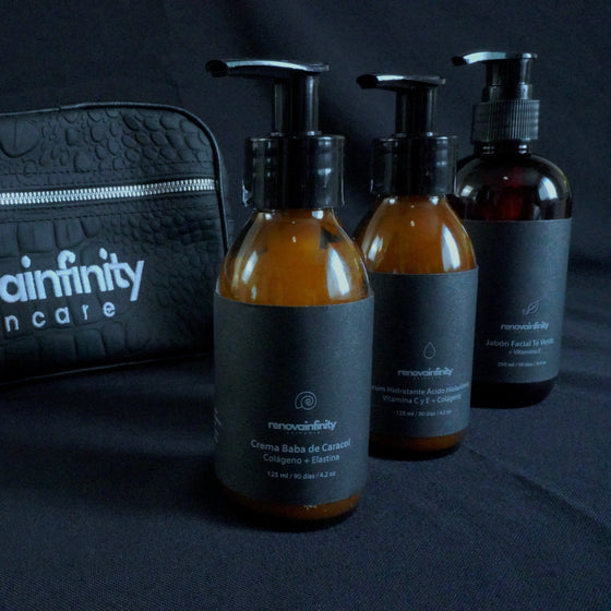 KIT REJUVENECIMIENTO MASCULINO PREMIUM + SERUM ACIDO HIALURONICO 100ml + JABON FACIAL DE TE VERDE 250ml