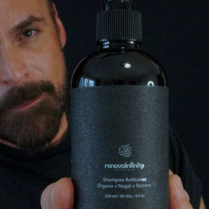 SHAMPOO ANTICANAS/ANTIEDAD CABELLO Y BARBA DE ÓRGANO + NOGAL + ROMERO | 250ML