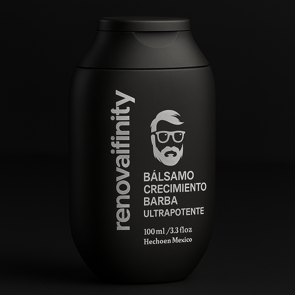 BÁLSAMO PARA CRECIMIENTO DE BARBA ULTRAPOTENTE | MINOXIDIL 20% + BIOTINA + BERGAMOTA + CÉLULAS MADRES + INGREDIENTES PREMIUM | 100ml